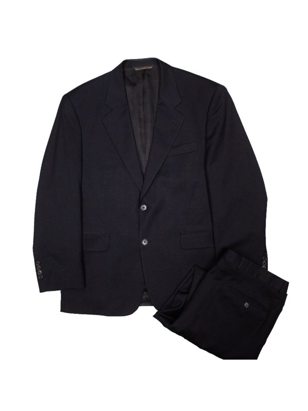 Jack Victor Suit Black Wool Twill Made in Canada 2pc 42S 37x29